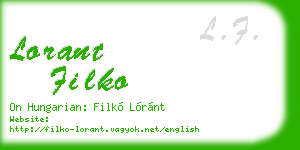 lorant filko business card